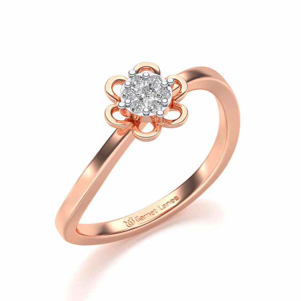 Duo-Drops Silver Ring - Rose Gold - Image 1