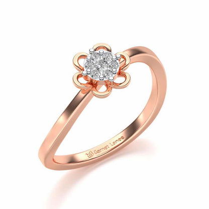 Duo-Drops Silver Ring - Rose Gold - Image 1