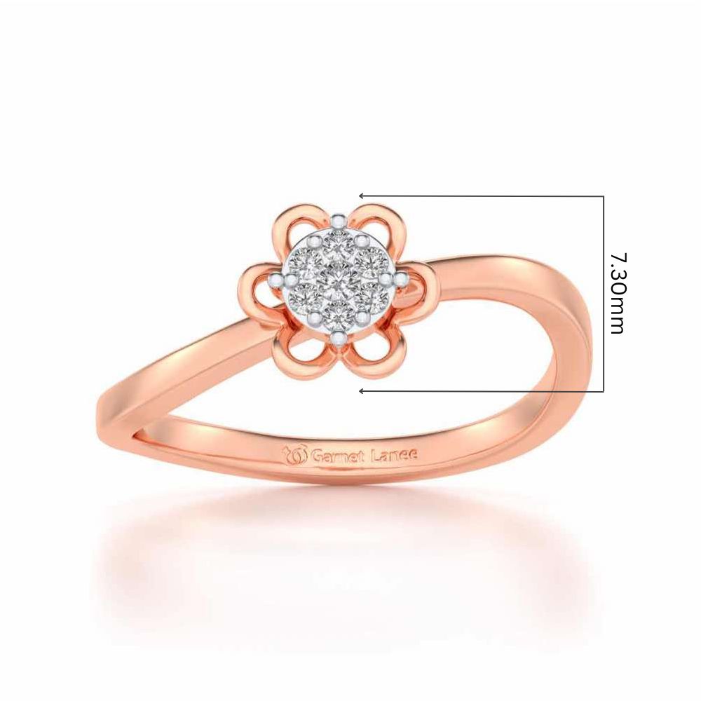 Duo-Drops Silver Ring - Rose Gold - Image 2