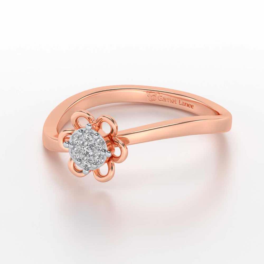 Duo-Drops Silver Ring - Rose Gold - Image 3