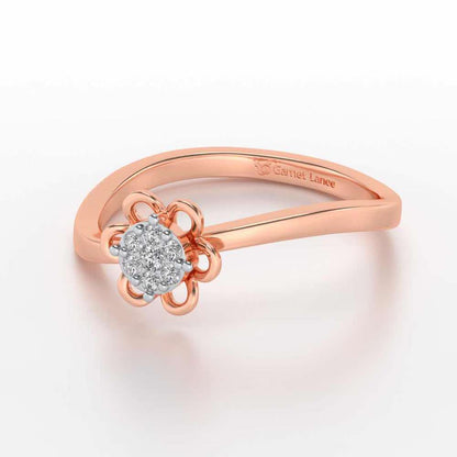 Duo-Drops Silver Ring - Rose Gold - Image 3