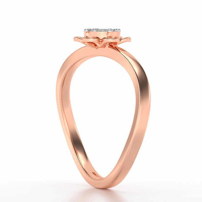 Duo-Drops Silver Ring - Rose Gold - Image 4