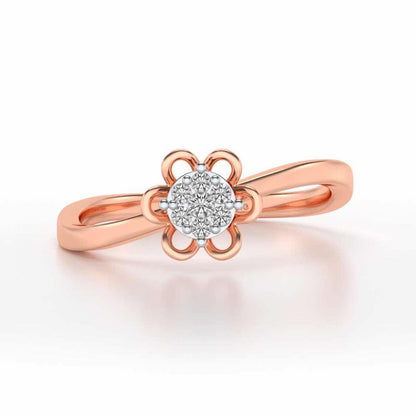 Duo-Drops Silver Ring - Rose Gold - Image 5