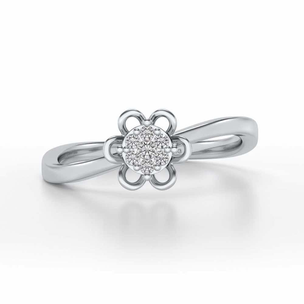 Duo-Drops Silver Ring - White Gold - Image 5