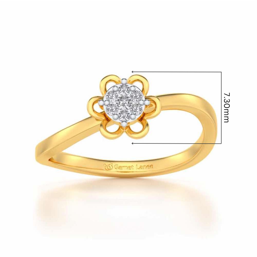 Duo-Drops Silver Ring - Yellow Gold - Image 2