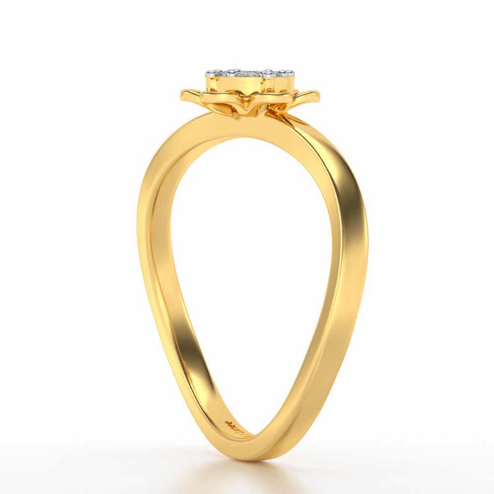 Duo-Drops Silver Ring - Yellow Gold - Image 4