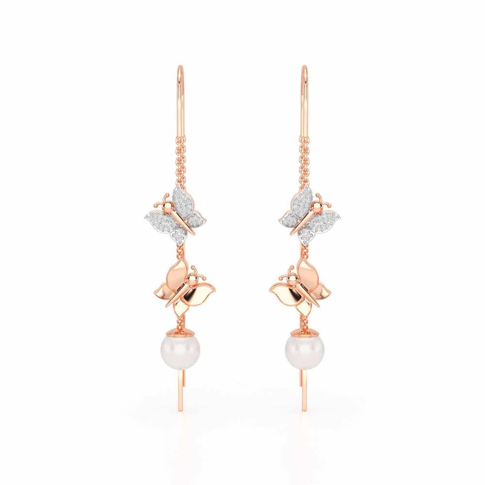 Duo-Fly Silver Dangler Earrings