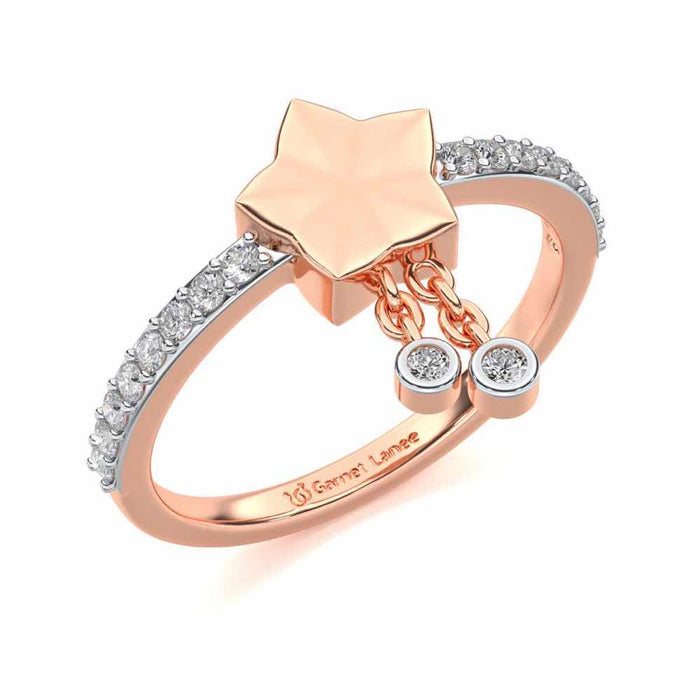 Duo Star Silver Ring - Rose Gold - Image 1