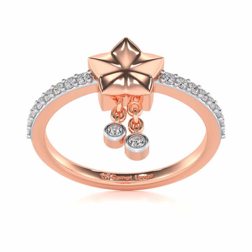 Duo Star Silver Ring - Rose Gold - Image 2