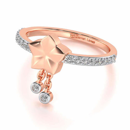 Duo Star Silver Ring - Rose Gold - Image 3