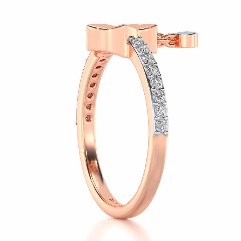 Duo Star Silver Ring - Rose Gold - Image 4