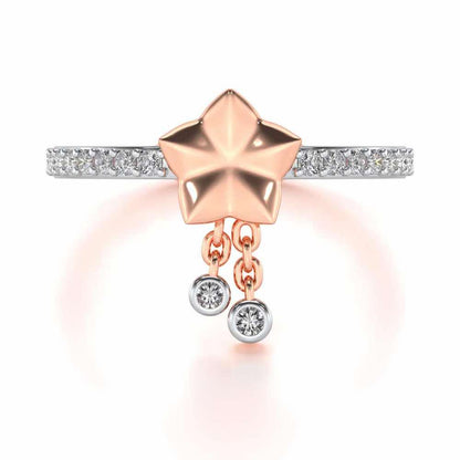 Duo Star Silver Ring - Rose Gold - Image 5