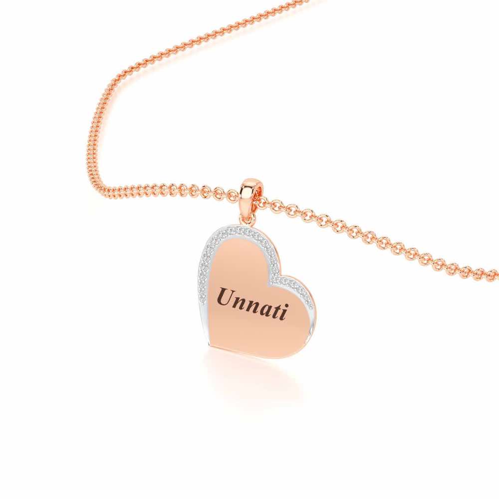 Dwell In Heart Silver Pendant - Rose Gold - Image 2