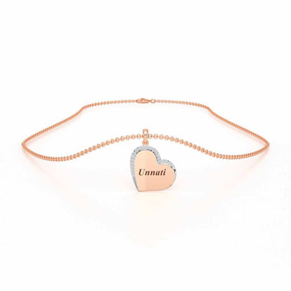 Dwell In Heart Silver Pendant - Rose Gold - Image 3