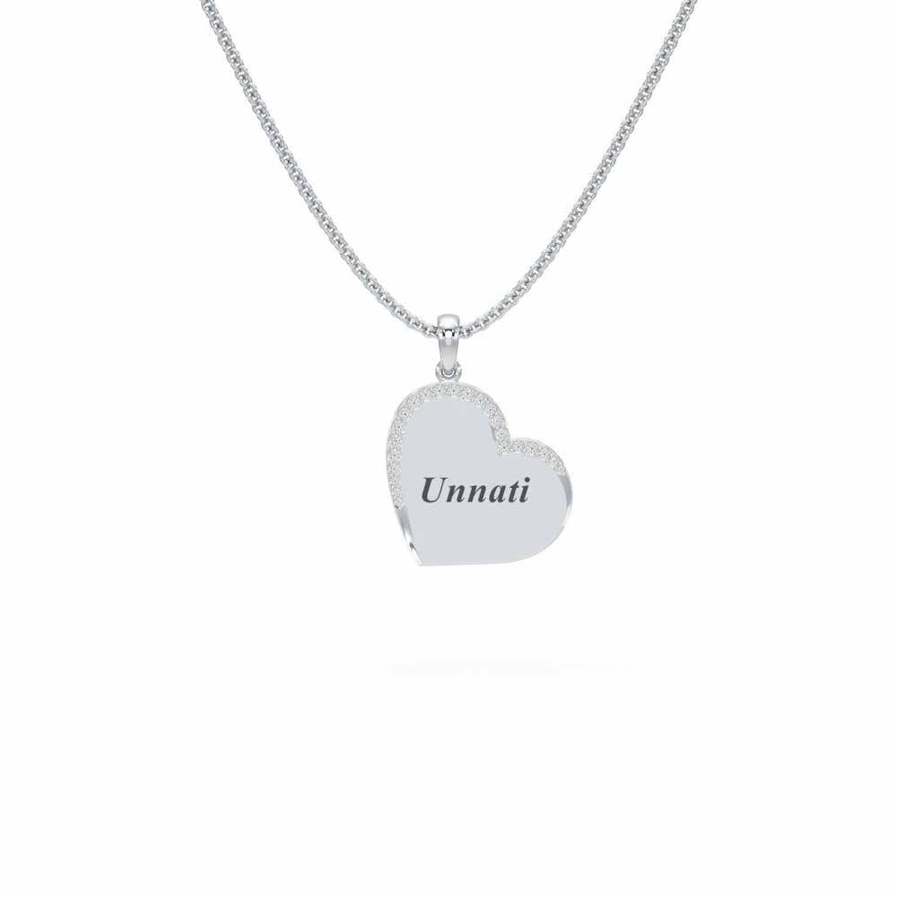 Dwell In Heart Silver Pendant - White Gold - Image 1