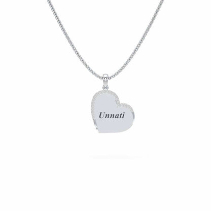 Dwell In Heart Silver Pendant - White Gold - Image 1