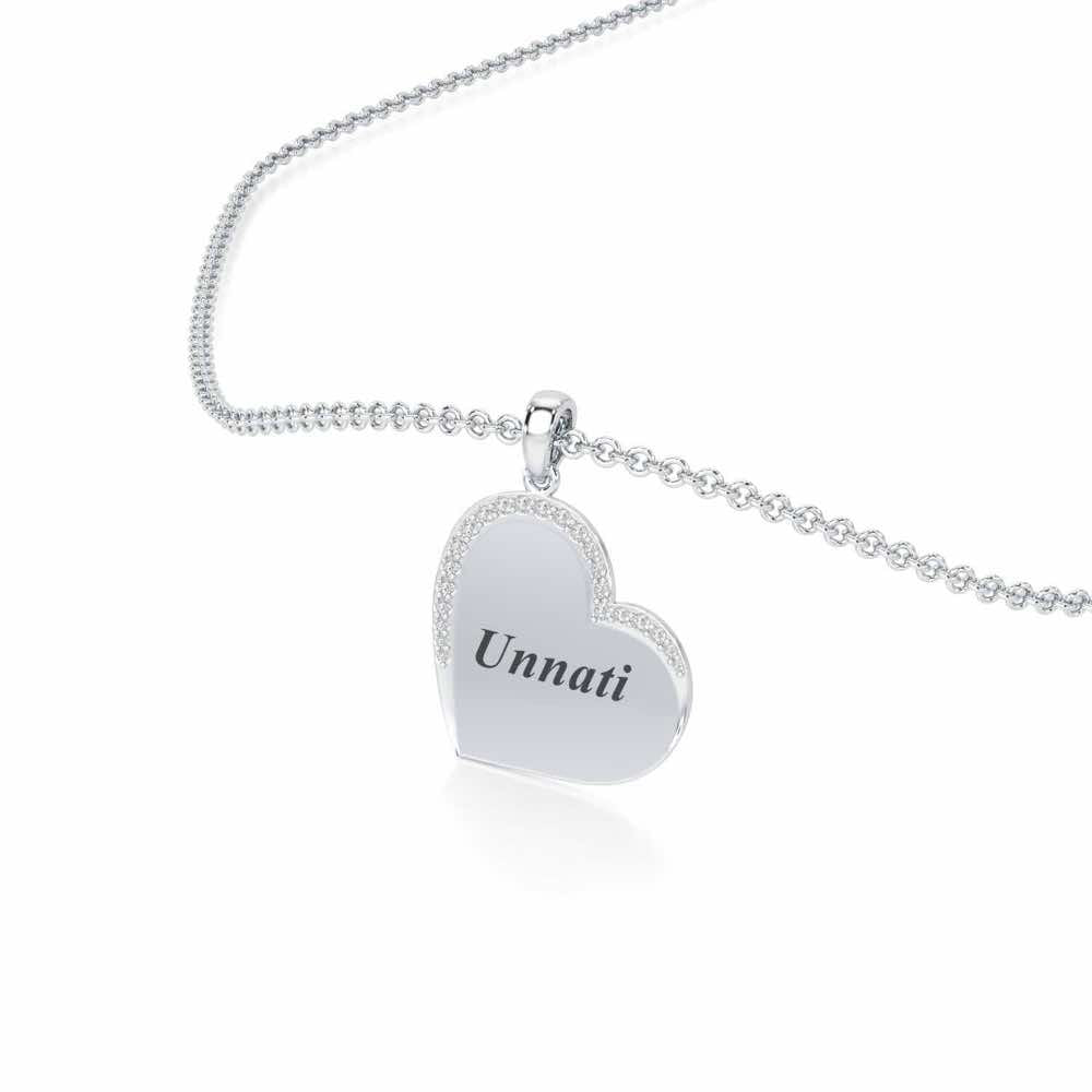 Dwell In Heart Silver Pendant - White Gold - Image 2
