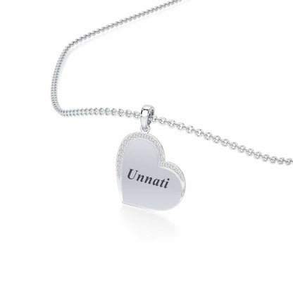 Dwell In Heart Silver Pendant - White Gold - Image 2