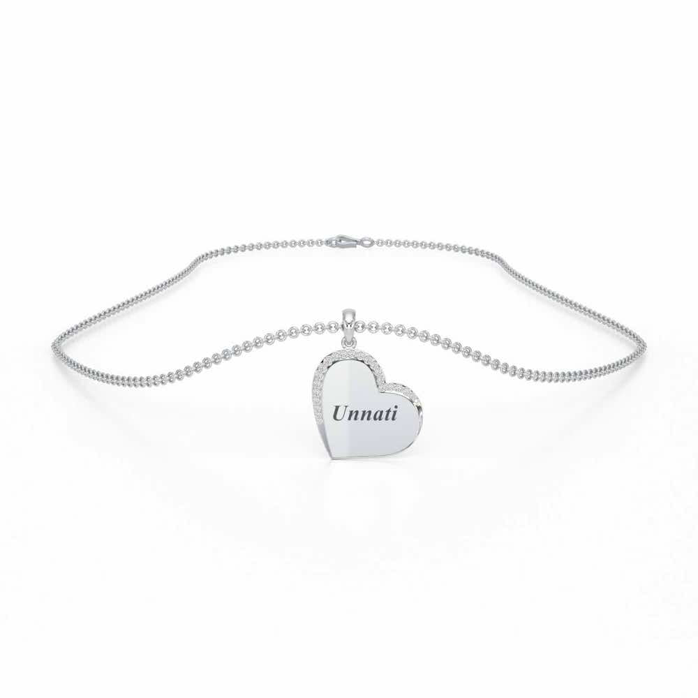 Dwell In Heart Silver Pendant - White Gold - Image 3