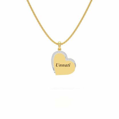 Dwell In Heart Silver Pendant - Yellow Gold - Image 1