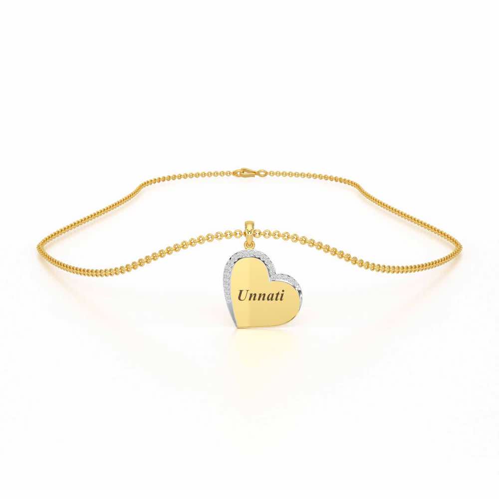 Dwell In Heart Silver Pendant - Yellow Gold - Image 3