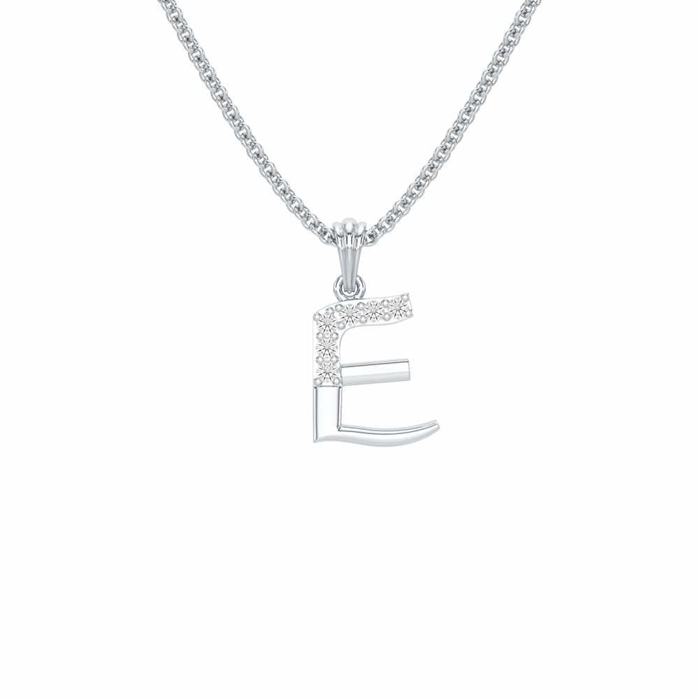 E-Luke Silver Pendant - White Gold - Image 1