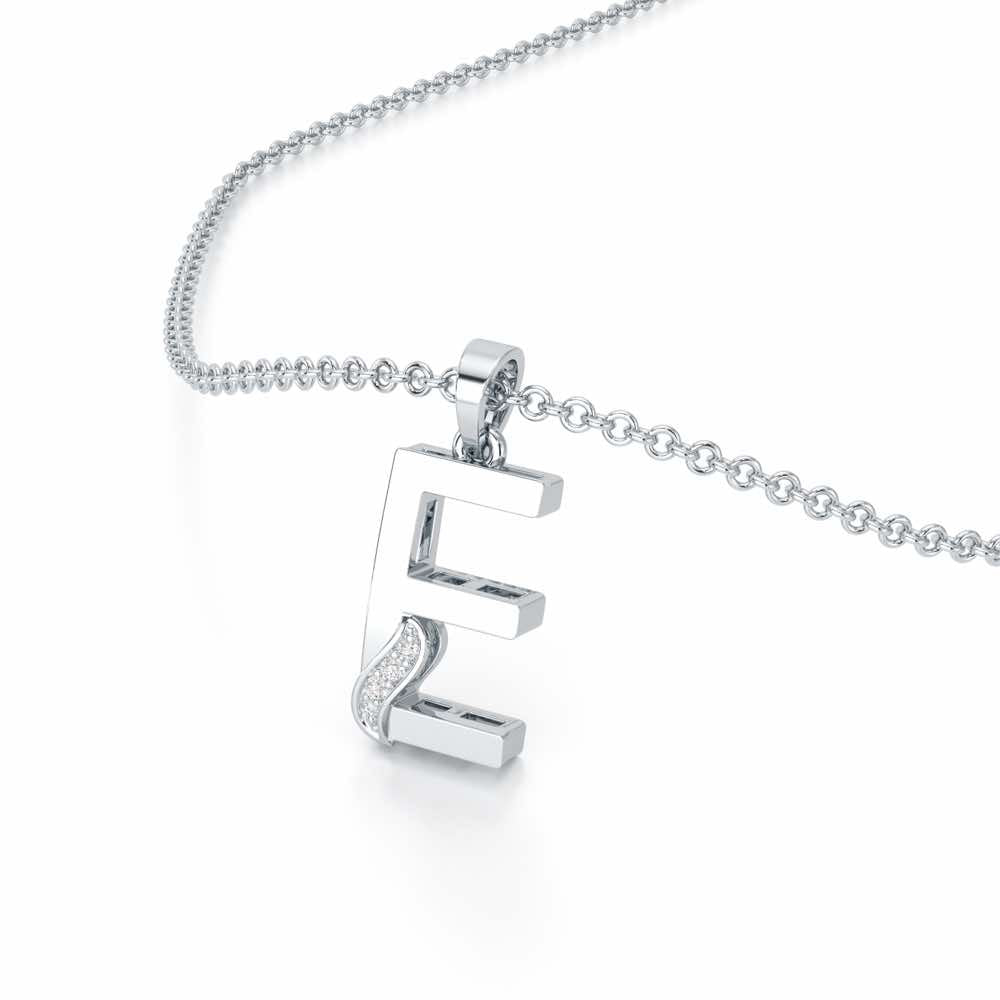 E-Spark Silver Pendant - White Gold - Image 2
