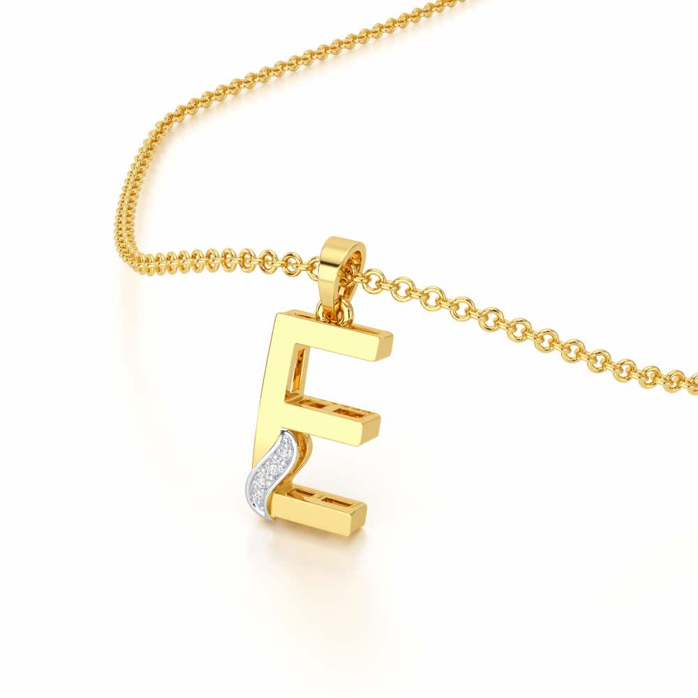 E-Spark Silver Pendant - Yellow Gold - Image 2