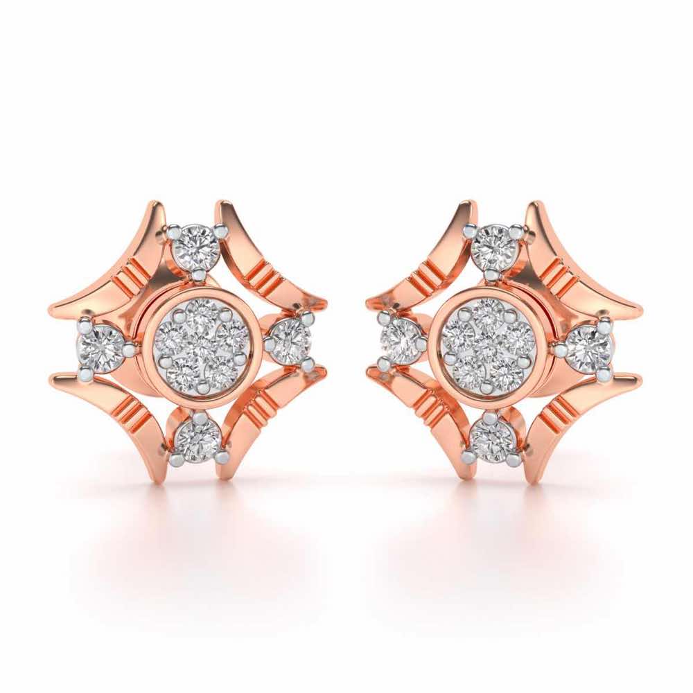 Ere Silver Studs - Rose Gold - Image 1