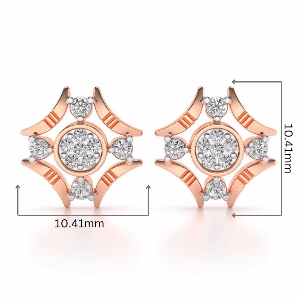 Ere Silver Studs - Rose Gold - Image 2