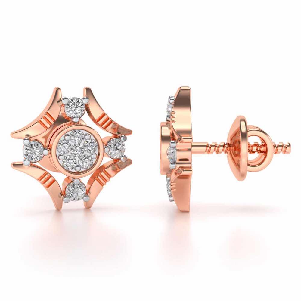 Ere Silver Studs - Rose Gold - Image 4