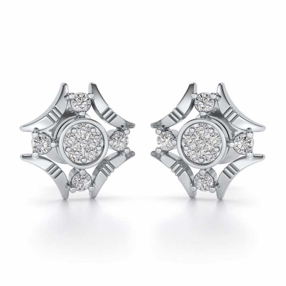 Ere Silver Studs - White Gold - Image 1