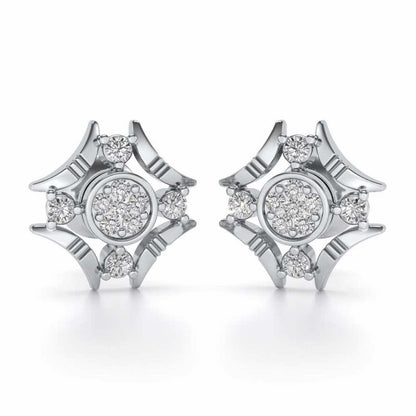 Ere Silver Studs - White Gold - Image 1
