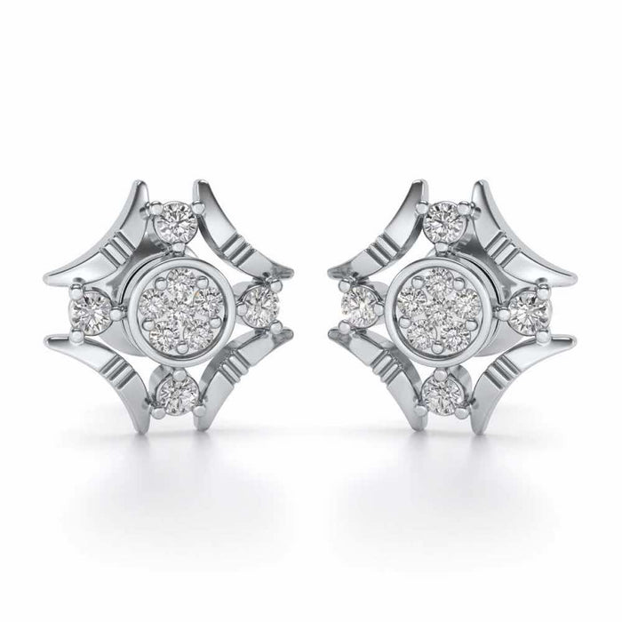 Ere Silver Studs - White Gold - Image 1