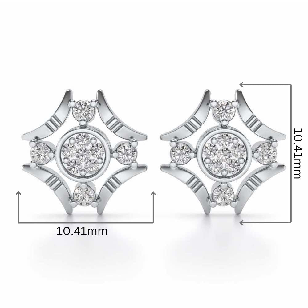 Ere Silver Studs - White Gold - Image 2