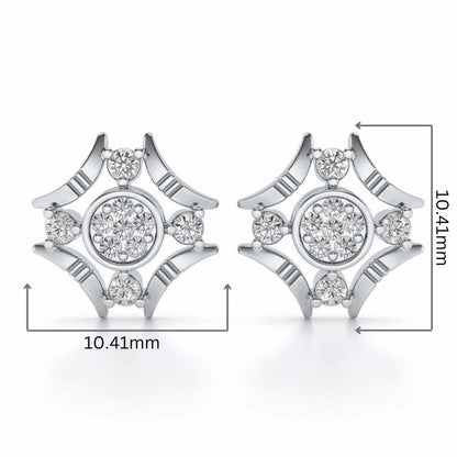 Ere Silver Studs - White Gold - Image 2