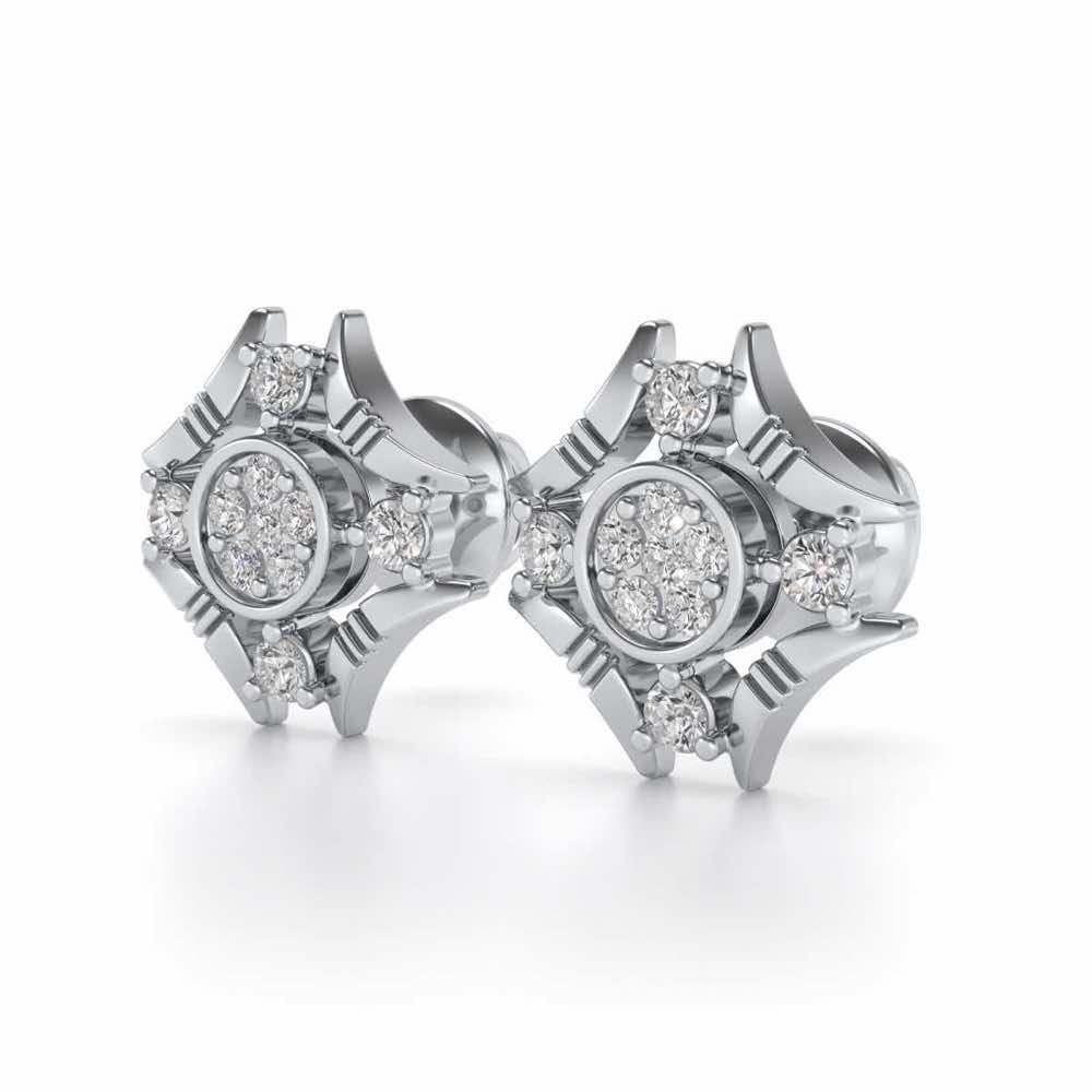 Ere Silver Studs - White Gold - Image 3