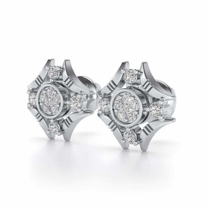 Ere Silver Studs - White Gold - Image 3