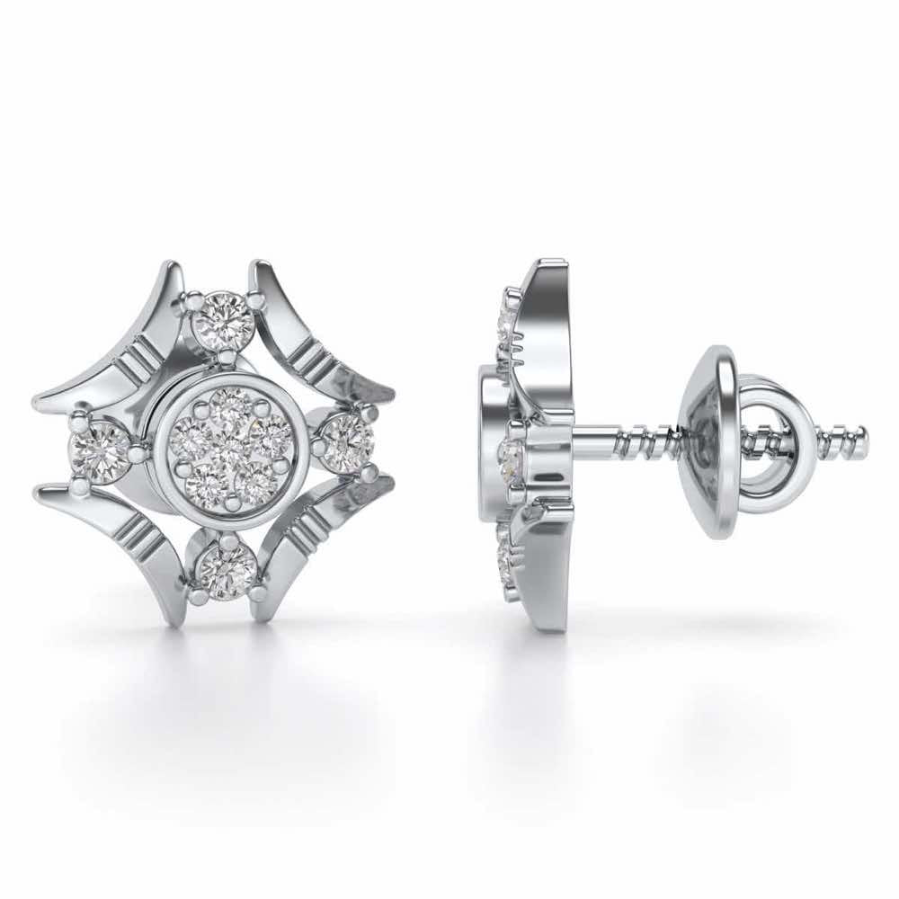 Ere Silver Studs - White Gold - Image 4