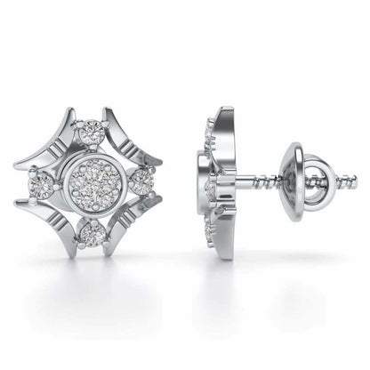 Ere Silver Studs - White Gold - Image 4