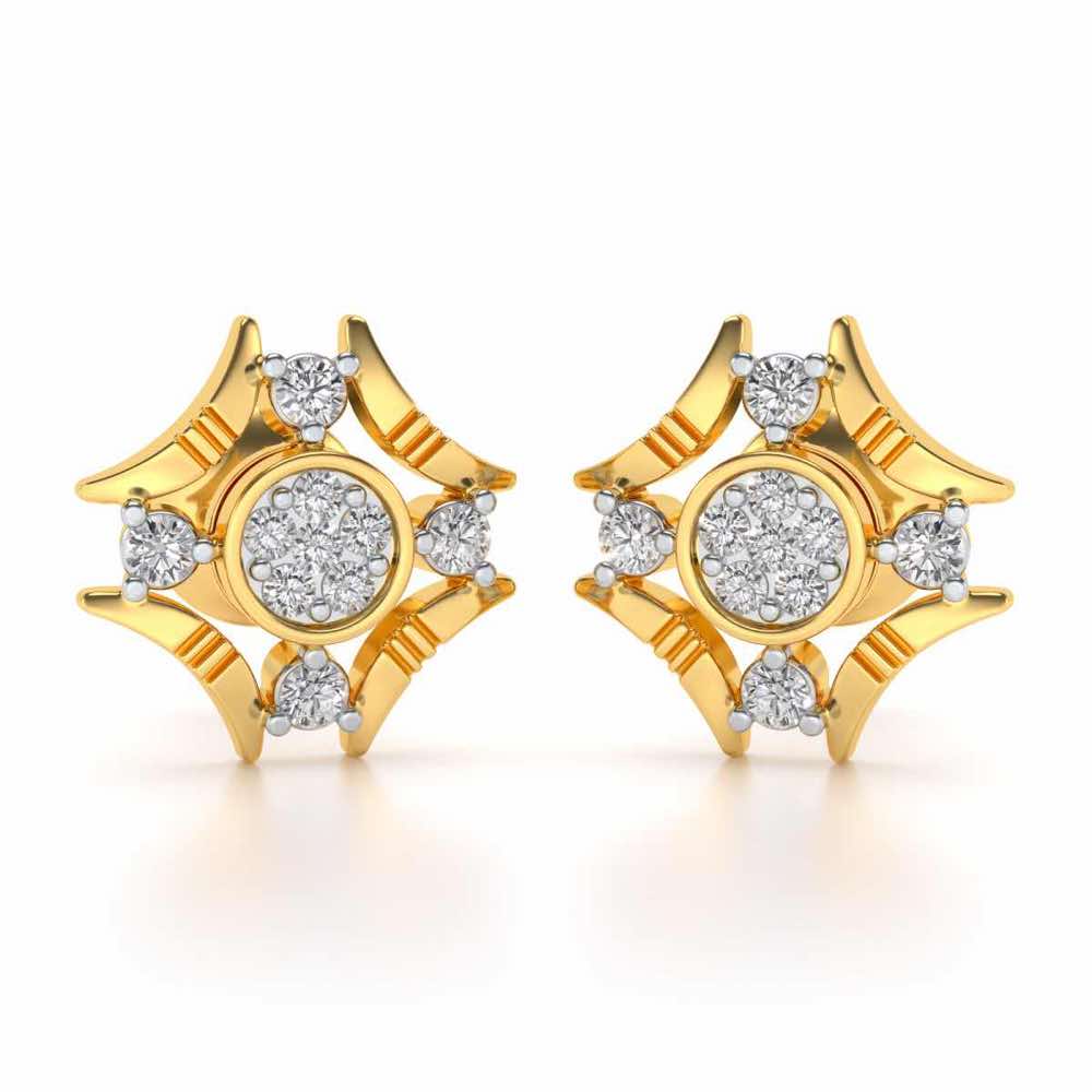 Ere Silver Studs - Yellow Gold - Image 1