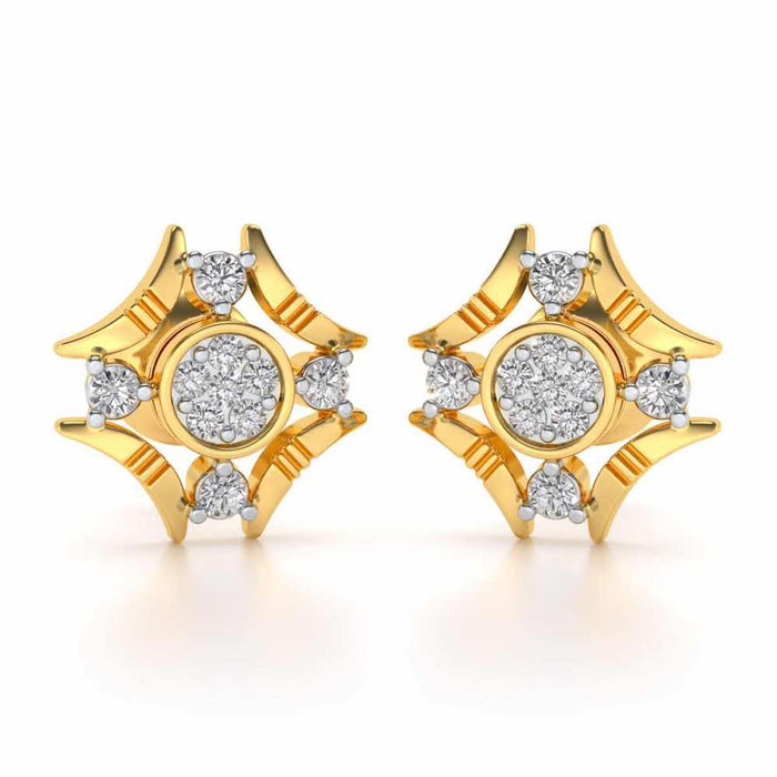 Ere Silver Studs - Yellow Gold - Image 1