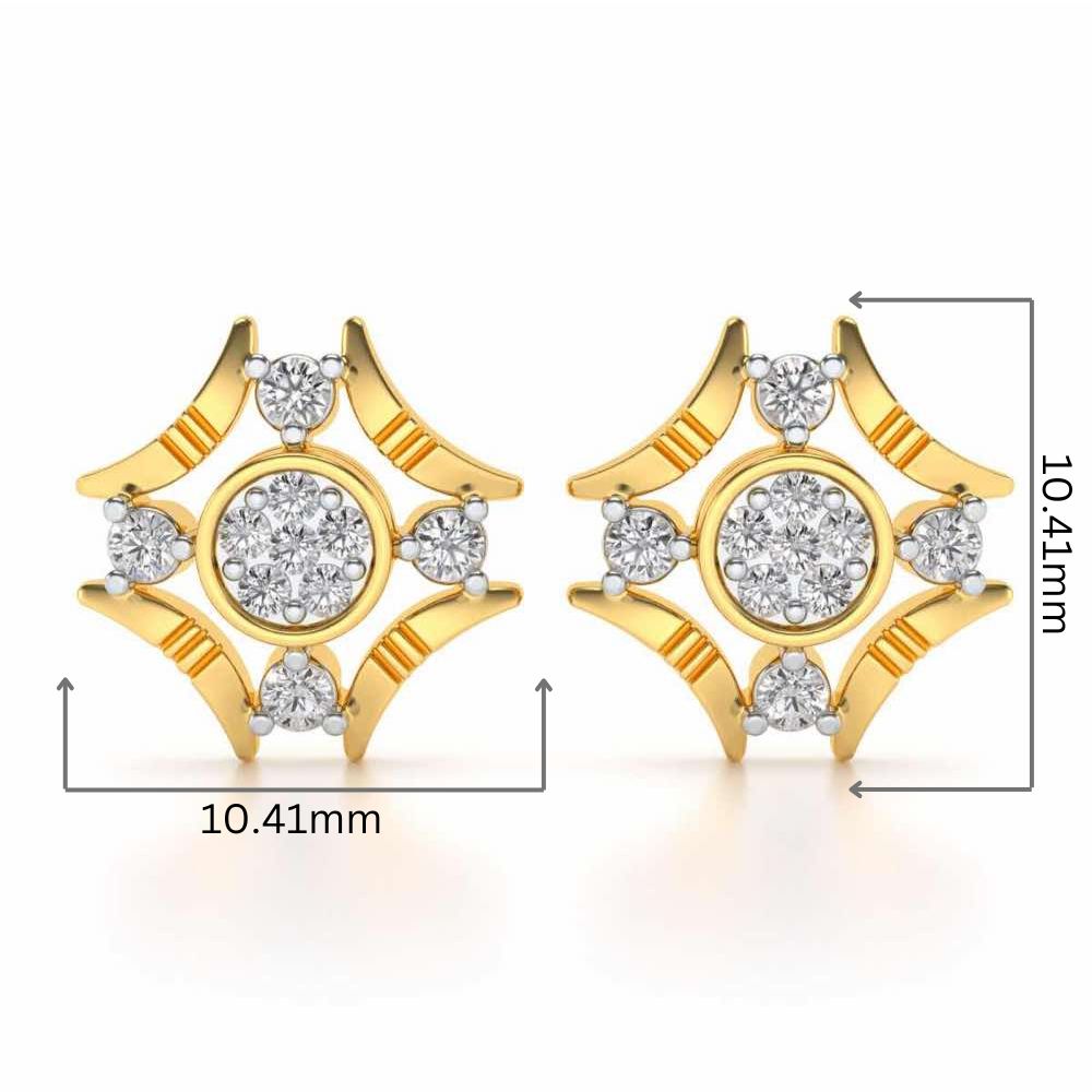Ere Silver Studs - Yellow Gold - Image 2