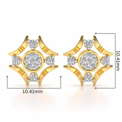 Ere Silver Studs - Yellow Gold - Image 2