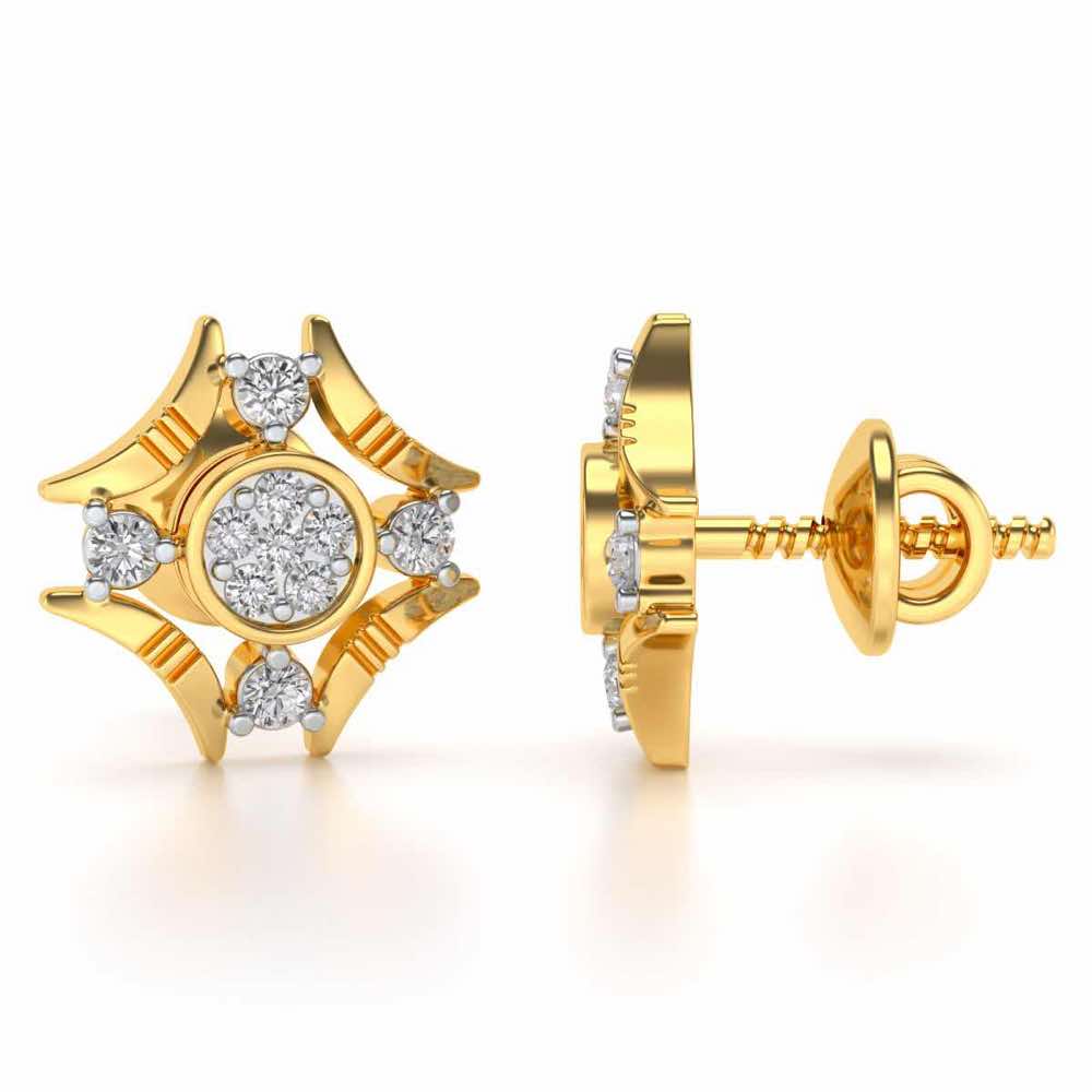 Ere Silver Studs - Yellow Gold - Image 4