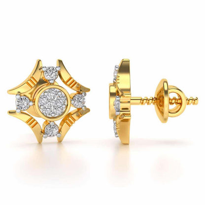 Ere Silver Studs - Yellow Gold - Image 4