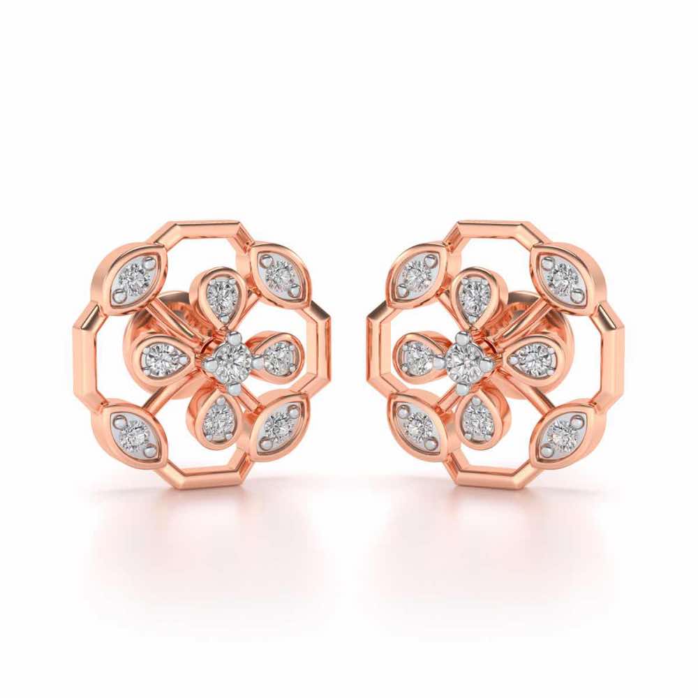 Elegante Silver Studs - Rose Gold - Image 1