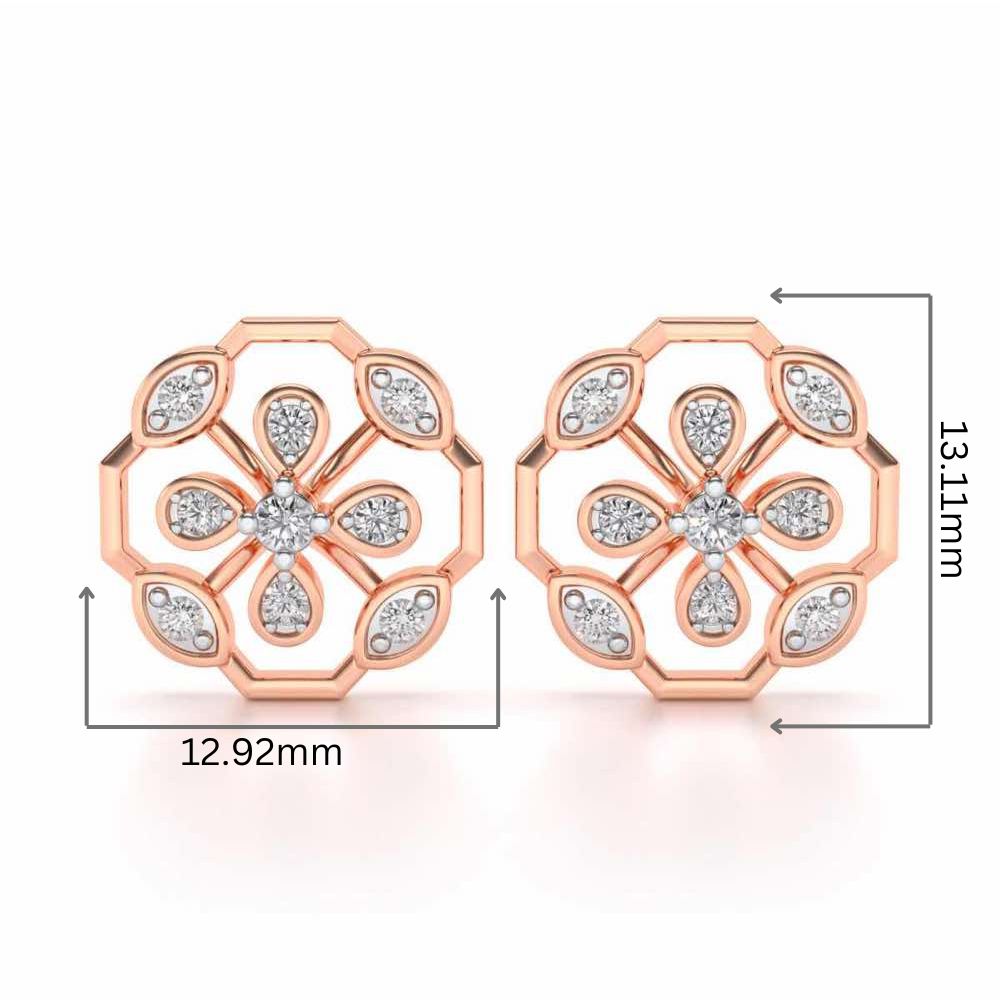 Elegante Silver Studs - Rose Gold - Image 2