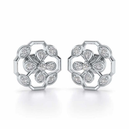 Elegante Silver Studs - White Gold - Image 1