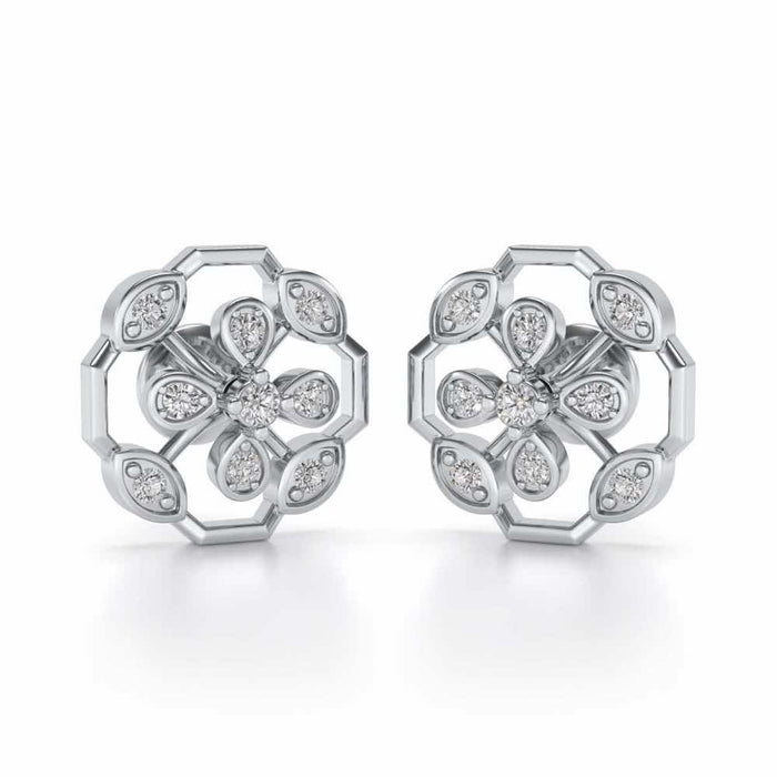 Elegante Silver Studs - White Gold - Image 1